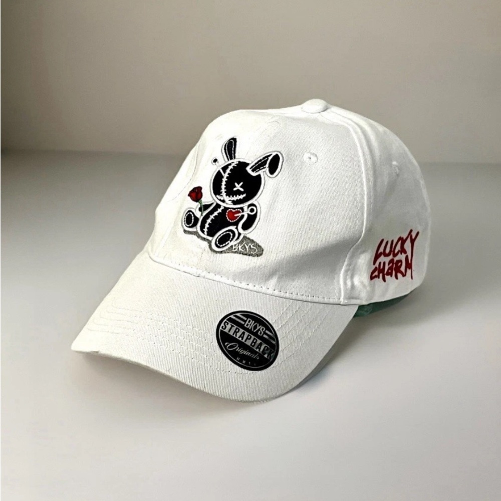 BKYS Men's Lucky Charm white cap Trucker Hat Cotton Black Keys SnapBack Adult